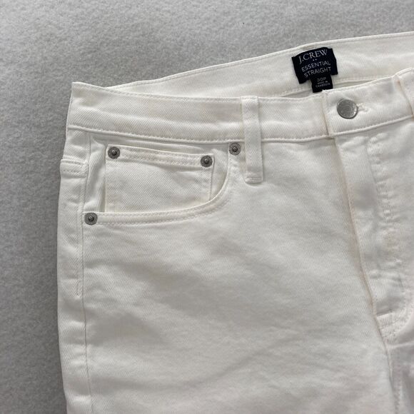 J.Crew Essential Straight Jeans‎ Women's 30P Petite White Denim All Day Stretch - Picture 3 of 16